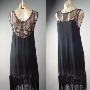 NWT Intricate Woven Black Swing Dress |  Rogue f